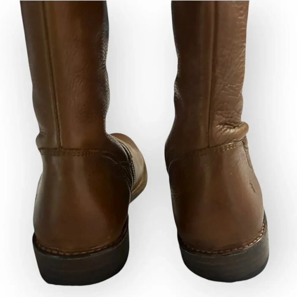 Frye Shirley Leather Riding Boots Women's Size 6B Brown Over-the-Knee Western